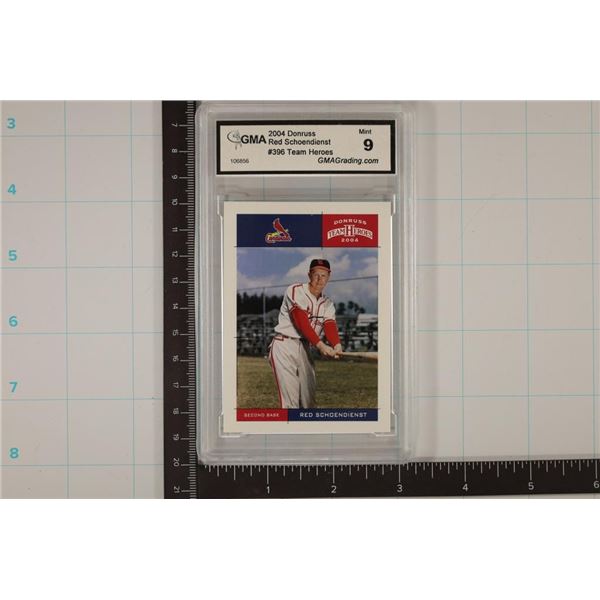 2004 DONRUSS RED SCHOENDIENST BASEBALL CARD GMA