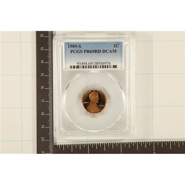 1989-S LINCOLN CENT PCGS PR69 RD DCAM