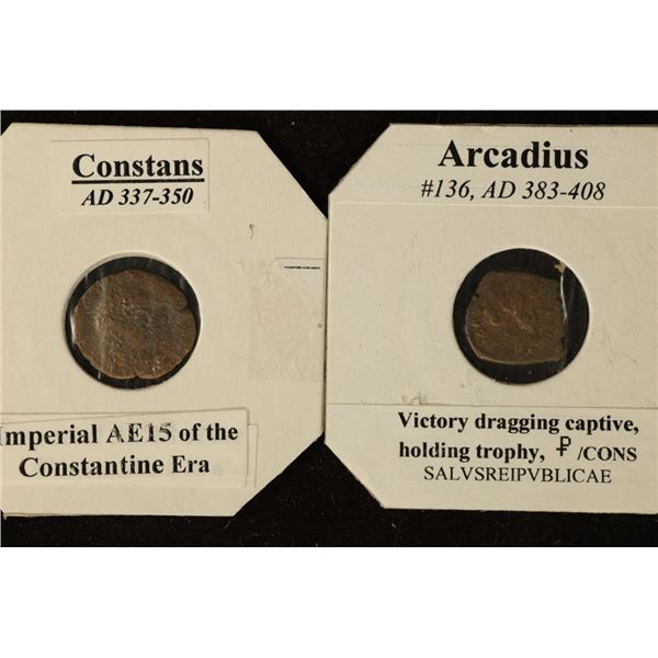 337-350 A.D. CONSTANS ANCIENT COIN AND 383-408 A.D