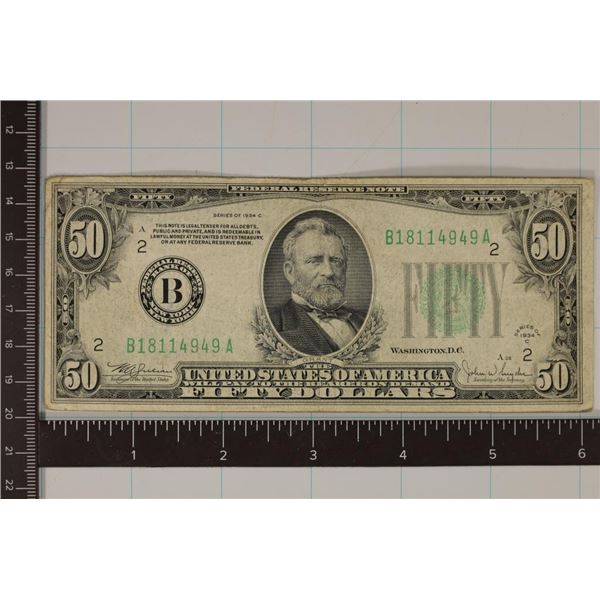 1934-C US $50 GREEN SEAL NOTE