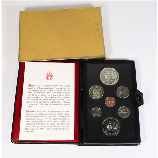 #63 1974 CANADIAN $1 DOLLAR SILVER COIN SET DOUBLE