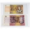 Image 1 : #159 LOT OF 2 AUSTRALIAN PAPER MONEY NOTES $1 $5