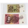 Image 2 : #159 LOT OF 2 AUSTRALIAN PAPER MONEY NOTES $1 $5