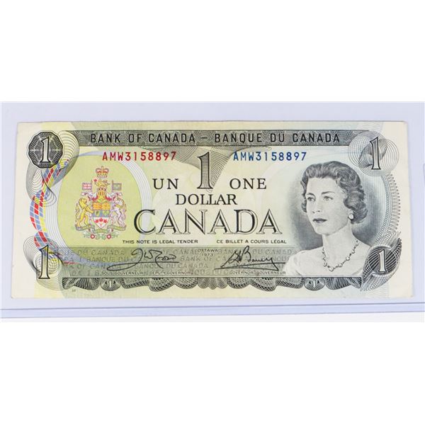 #164 1973 CANADIAN $1 PAPER MONEY NOTE QEII