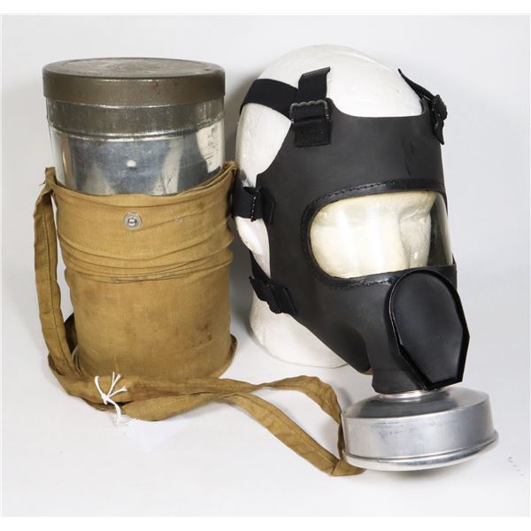 #186 WW2 ARP AIR RAID PATROL TIN W/ GAS MASK