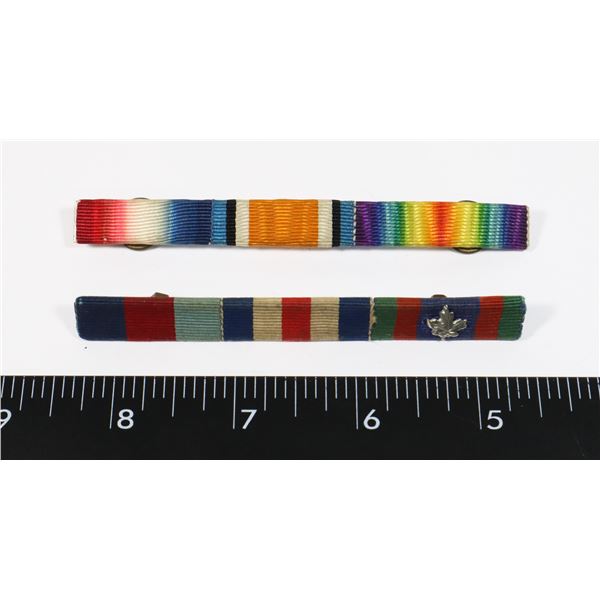 #251 WW1 WW2 CANADIAN MEDAL RIBBON BARS SET