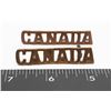 Image 1 : #348 PAIR WORLD WAR ONE CANADIAN SHOULDER TITLES