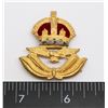 Image 1 : #358 WW2 RAF RCAF OFFICERS METAL CAP BADGE SMALL