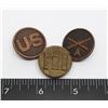 Image 1 : #385 LOT OF 3 AMERICAN MILITARY COLLAR BADGES
