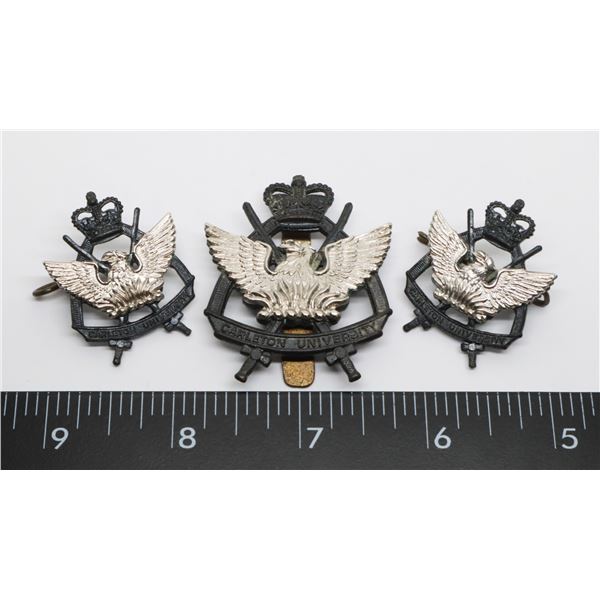 #395 CARLETON UNIVERSITY CAP BADGE COLLAR SET