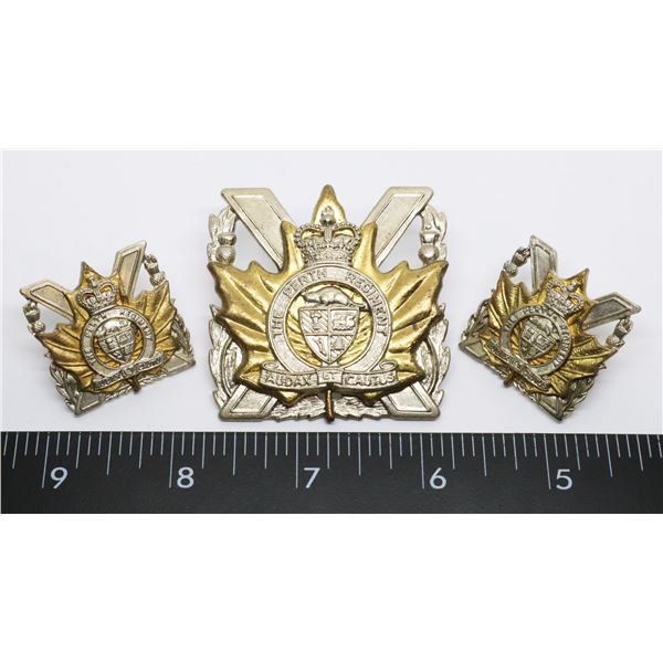 #396 CAP BADGE COLLAR SET PERTH REGIMENT CANADA