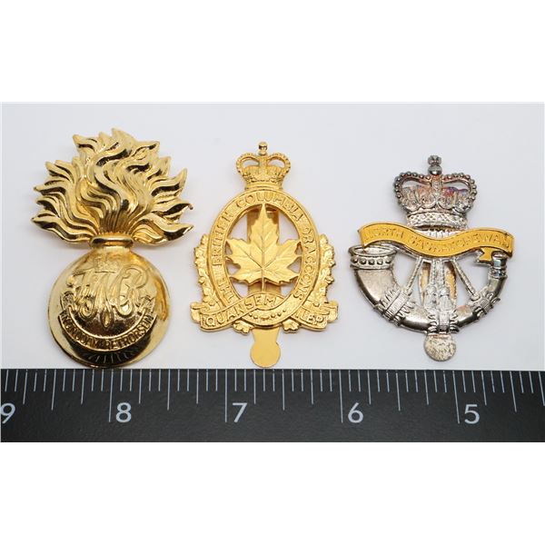 #401  LOT OF 3 CANADIAN CAP BADGES NORTH