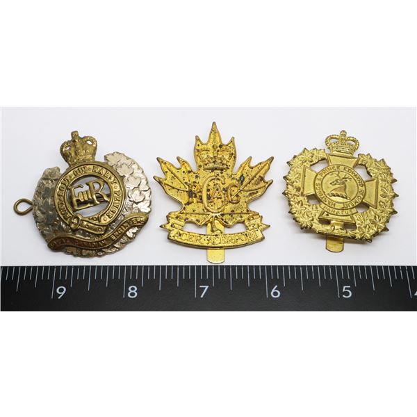 #402 LOT OF 3 CANADIAN CAP BADGES HASTINGS &