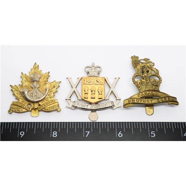 #404 LOT OF 3 CAP BADGES CANADIAN PROVOST CORPS