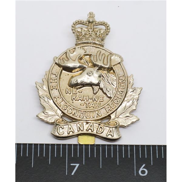 #412 ALGONQUIN REGIMENT CAP BADGE CANADA MOOSE