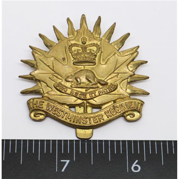 #416 THE WESTMINSTER REGIMENT CAP BADGE BC BRITISH