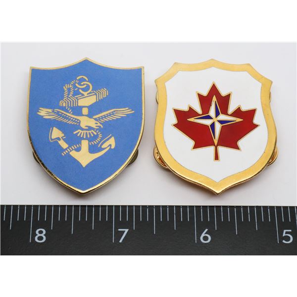 #423 PAIR POCKET BADGE CANADA MARITIME + NATO