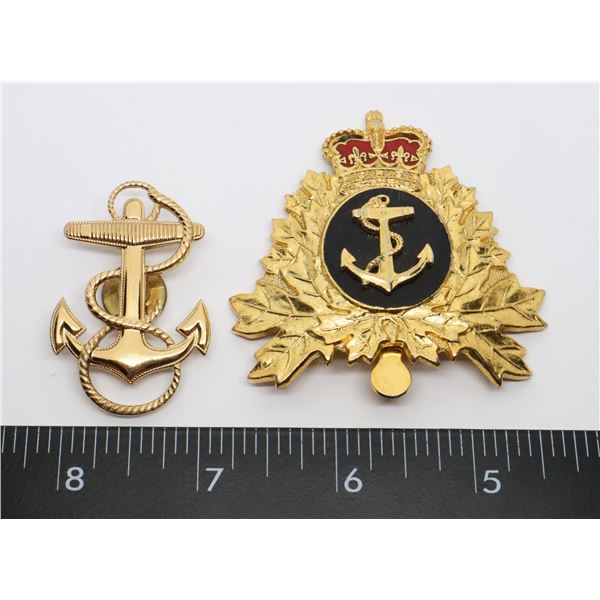 #433 ROYAL CANADIAN NAVY CAP BADGE + ANCHOR