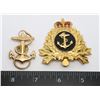 Image 1 : #433 ROYAL CANADIAN NAVY CAP BADGE + ANCHOR