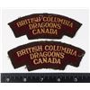 Image 1 : #485 WW2 BRITISH COLUMBIA DRAGOONS PAIR SHOULDER
