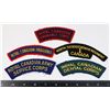 #488 5 CANADIAN CLOTH SHOULDER TITLE INSIGNIA