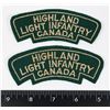 Image 1 : #491 PAIR HIGHLAND LIGHT INFANTRY CANADA CLOTH