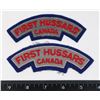 Image 1 : #492 PAIR FIRST HUSSARS CANADA CLOTH SHOULDER