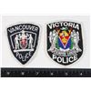 Image 1 : #593 VANCOUVER + VICTORIA BC POLICE CLOTH INSIGNIA
