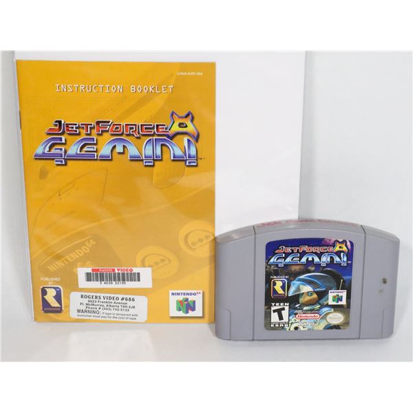 #695 NINTENDO 64 N64 GAME JET FORCE GEMINI W/