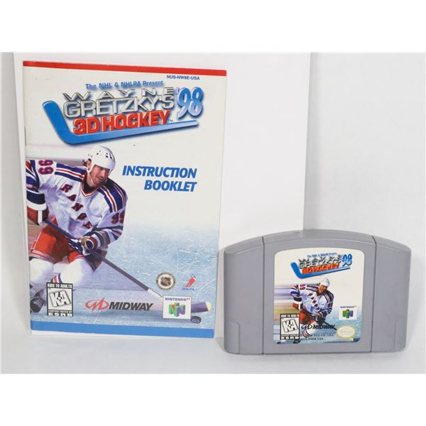 #696 NINTENDO 64 N64 GAME WAYNE GRETZY'S HOCKEY 98