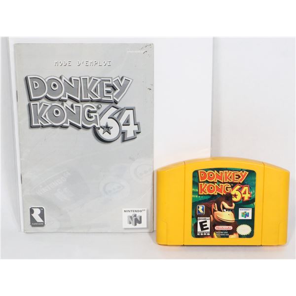 #698 NINTENDO 64 N64 GAME DONKEY KONG 64 W/