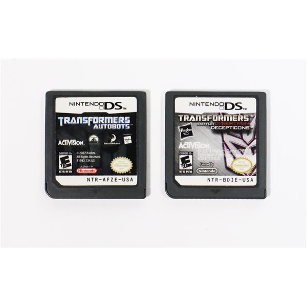 #796  NINTENDO DS LOT OF 2 TRANSFORMERS GAMES