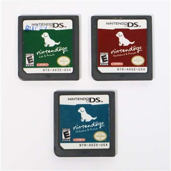 #801  NINTENDO DS LOT OF 3 NINTENDOGZ ASSORTED