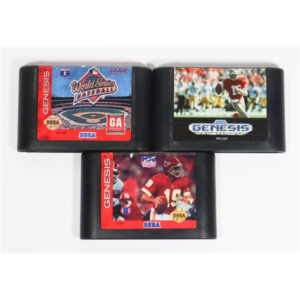 #837 SEGA GENESIS LOT 3 SPORTS GAMES ASSORTED