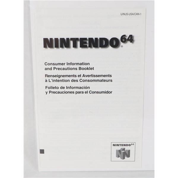 #912 NINTENDO 64 N64 INFORMATION BOOKLET