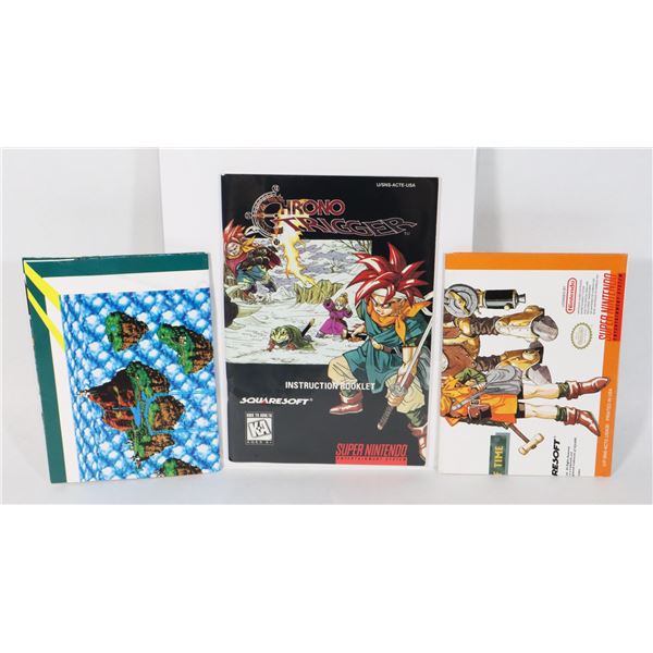 #915 RARE CHRONO TRIGGER SNES MANUAL + 2 MAPS