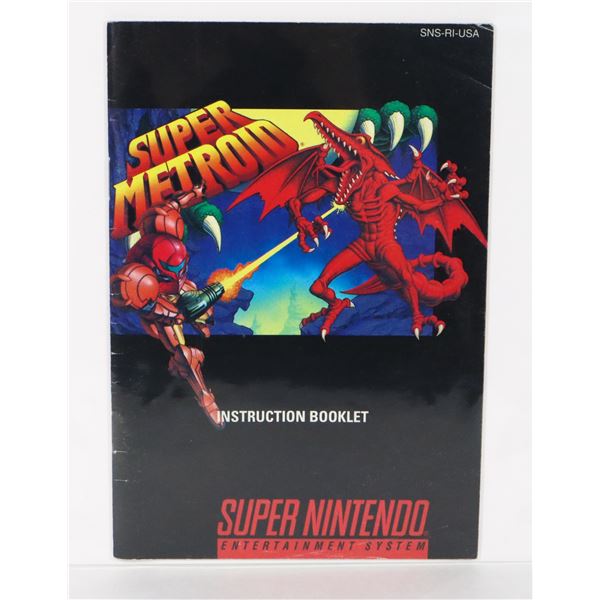 #916 SUPER NINTENDO  SUPER METROID INSTRUCTION