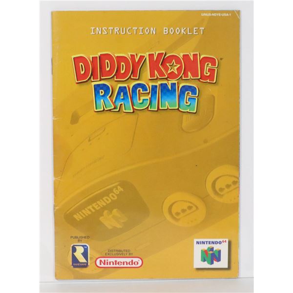 #924  NINTENDO 64 DIDDY KONG RACING INSTRUCTIONS