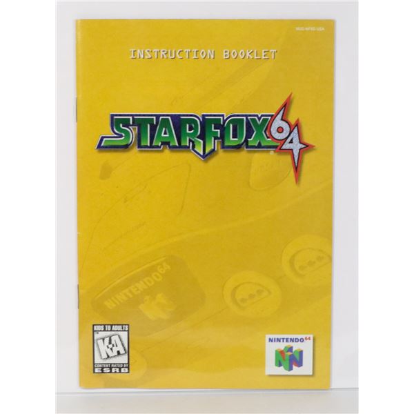 #927 NINTENDO 64 STARFOX 64 INSTRUCTIONS