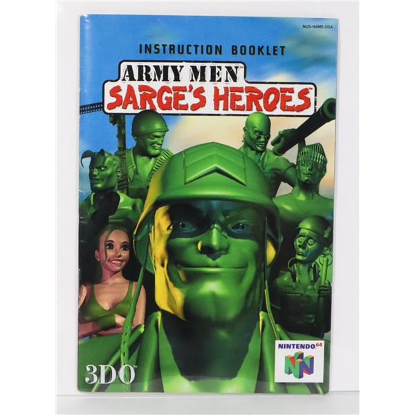 #928 NINTENDO 64 ARMY MEN SARGE'S HEROS BOOKLET