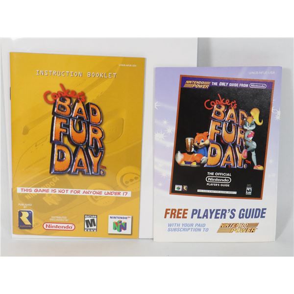 #929 NINTENDO 64 CONKER'S BAD FUR DAY INSTRUCTIONS