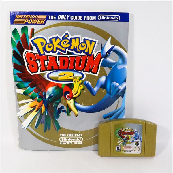#930 NINTENDO 64 POKEMON STADIUM 2 GAME W/GUIDE