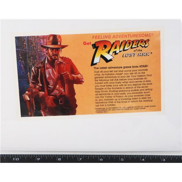 #932 INDIANA JONES RAIDERS OF THE LOSK ARK ATARI