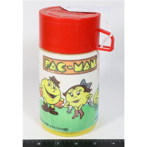 #969 VINTAGE PAC-MAN THERMOS 1982 VIDEO GAME