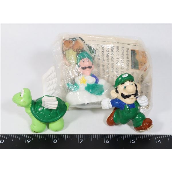 #971 3 NINTENDO FIGURES LUIGI KOOPA 1990'S