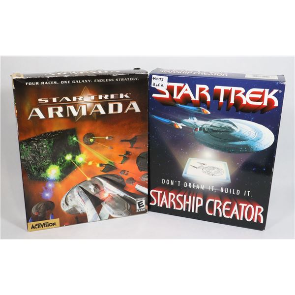 #1173 BIG BOX PC GAMES STAR TREK LOT OF 2 ARMADA +