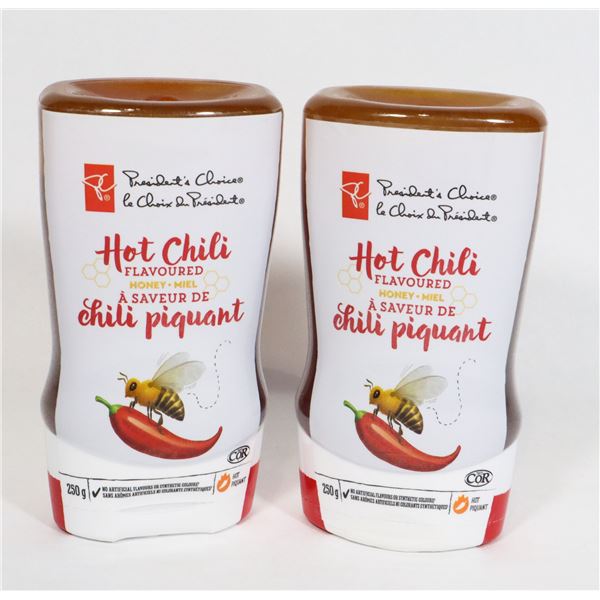 TWO BOTTLES OF PC HOT CHILI FLAVOURED HONEY