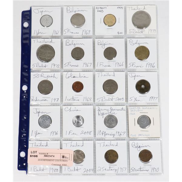 20 COINS 8 DIFFERENT COUNTRIES