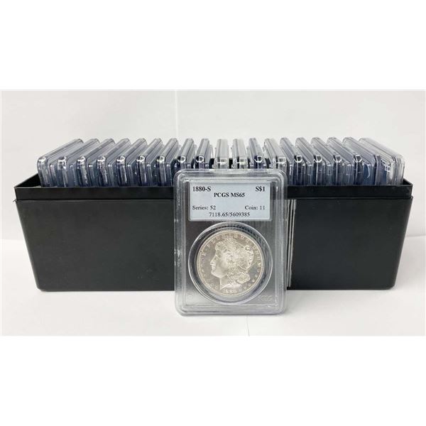 (20) Mixed Date & MM PCGS MS65 Morgan Silver Dollars