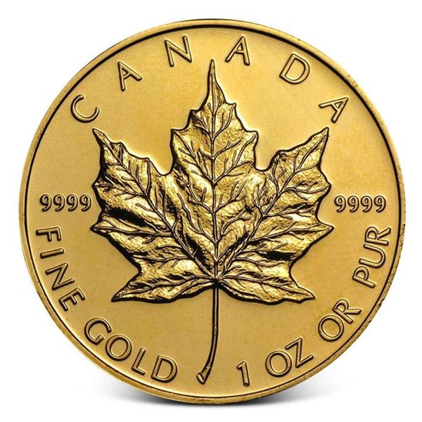 (Current Year) .9999 Gold 1 ozt Maple Leaf (5-coins)